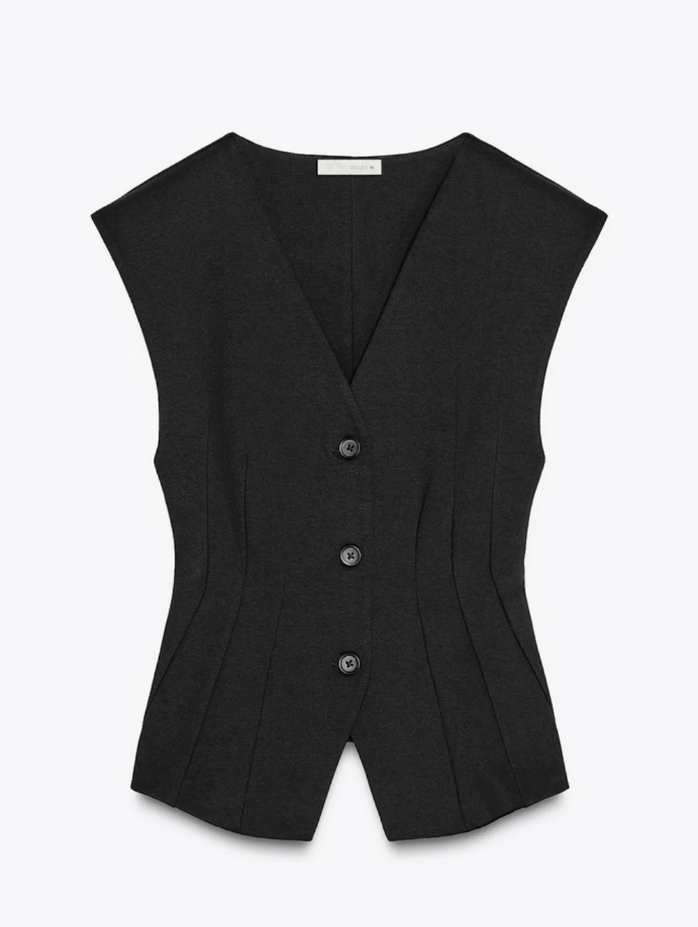 NWOT Zara 2-piece Black Interlock Knit Vest Flare Pull-on Pants Set Small Medium - Picture 4 of 13